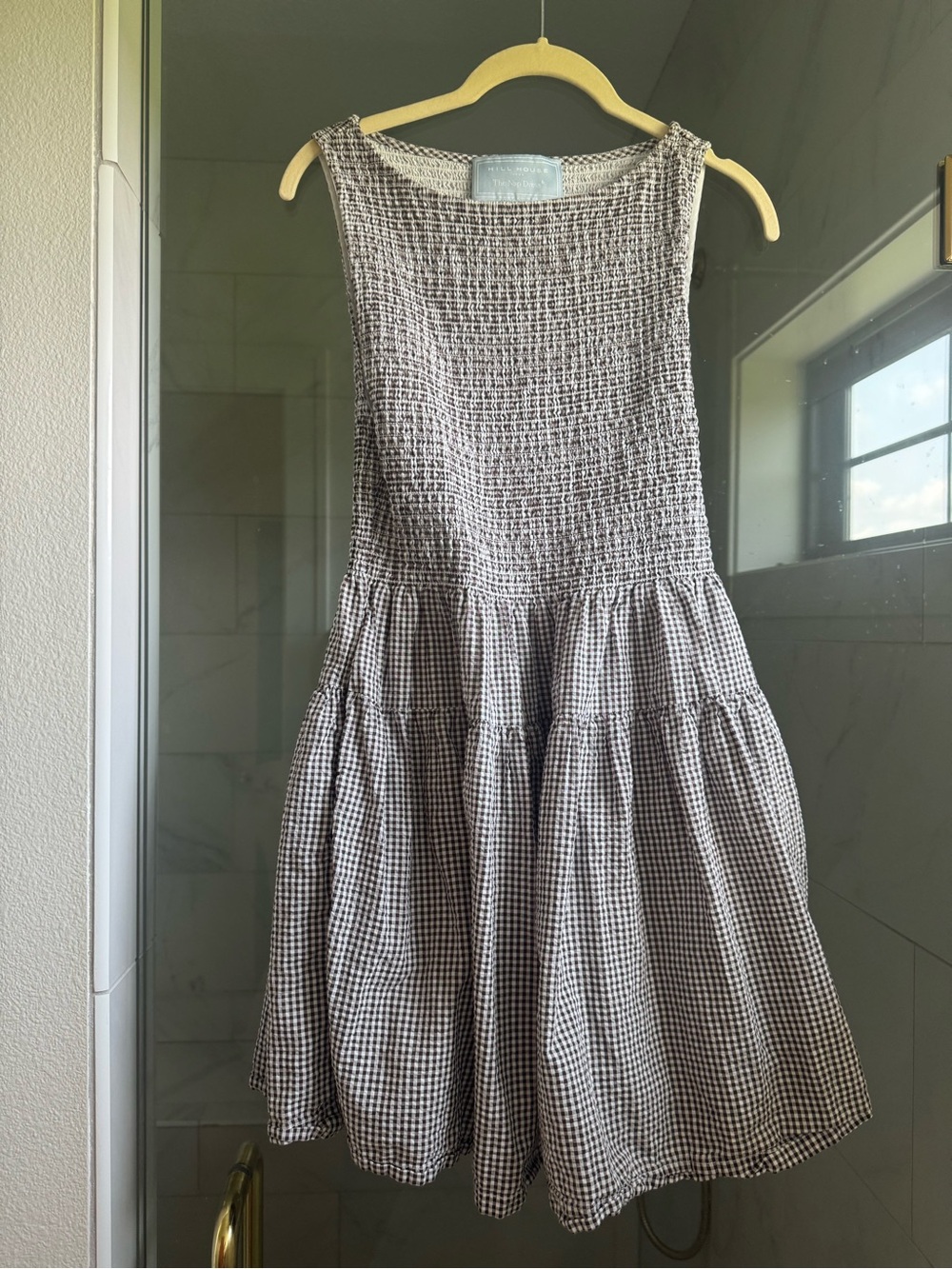 Hill House Brown Gingham Smocked Sundress